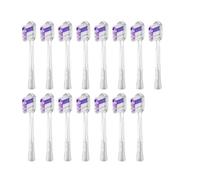 Lot de 15 têtes de brosse à dents compatibles avec LaiFen, emballage sous vide for brosse à dents électrique sonique PAS(Transparent-Purple)