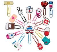 Lot de 15 Trombones à Motif D'infirmière, Marque-Pages Colorés, Trombones Mignons, Trombones à Thème Médical pour la Journée des Infirmières, Cadeau pour Étudiants en Médecine, Cadeau pour Infirmières