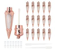 Lot de 15 tubes vides de gloss à lèvres en forme de couronne or rose de 4 ml