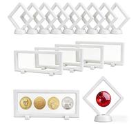Lot de 15 vitrines flottantes pour pièces de monnaie, avec cadre transparent, pour médailles, bijoux, collectionneurs de pièces de monnaie (blanc)