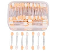 Lot de 150 applicateurs de fard à paupières jetables en mousse avec embout éponge ovale double face avec récipient, transparent