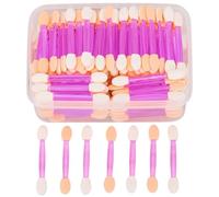 Lot de 150 applicateurs de fard à paupières jetables en mousse avec embout éponge ovale double face avec récipient, violet