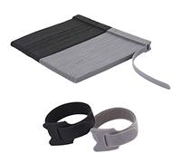 Lot de 150 attaches de câble réutilisables avec crochet et boucle, multi-usages réglables de 20,3 cm pour organiser la maison, le bureau et les centres de données (noir + gris)