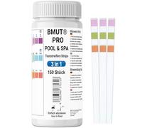 Lot de 150 bandelettes de test 3 en 1 pour piscine Whirlpool & Spa | Testeur d'eau précis | Pour chlore libre, brome, alcalinité totale, valeur de pH