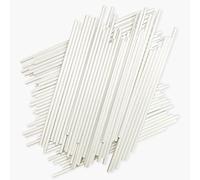Lot de 150 bâtonnets de sucettes en papier blanc de 10,2 cm pour biscuits, bonbons arc-en-ciel, chocolat, décoration de gâteau