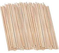 Lot de 150 bâtonnets en bois pour loisirs créatifs - Bâtons de barbe à papa - 3 mm x 20 cm - Bâtonnets ronds classiques en bois pour travaux manuels et décorations
