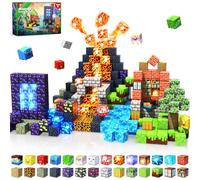 Lot de 150 Blocs magnétiques avec Blocs Lumineux - Jouets magnétiques pour Enfants, garçons et Filles, Cubes de Construction magnétiques, aimants empilables pour Enfants, Cadeaux d'anniversaire pour