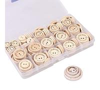 Lot de 150 boutons en bois naturel pour tricot, cardigans, loisirs créatifs, loisirs créatifs, loisirs créatifs (1,5 cm, 2 cm, 2,5 cm)