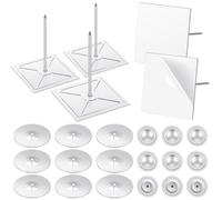 Lot de 150 broches d'isolation autocollantes de 5,3 cm, rondelles autobloquantes rondes en aluminium de 2,2 cm, rondelles d'isolation pour panneau en mousse, mur, sol, plafond