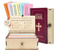 Lot de 150 cartes faites à la main avec versets de la dans une boîte en bois, écritures chrétiennes, décoration d'intérieur inspirante pour étude, dévotion, remise de diplôme, anniversaire,