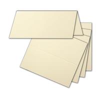 Lot de 150 cartons de table en ivoire crème (brillant) - 4,5 x 10 cm - Vierges - Cartes doubles - Cartes de place et cartes nominatives pour mariage et fêtes