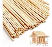 Lot de 150 chevilles en bois - 3 mm x 30 cm - Bâtons ronds naturels bruts pour projets de bricolage, travaux manuels, décoration d'intérieur, modélisme et utilisation éducative - Lisses, durables et
