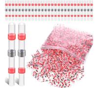 Lot de 150 connecteurs de soudure avec gaine thermorétractable - Rouge - AWG22-18 - Connecteur de câble étanche - Gaine thermorétractable isolée - Connecteur à sertir pour automobile et industrie