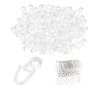 Lot de 150 crochets de rideaux transparents en plastique