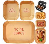 Lot de 150 doublures pour friteuse à air comprimé Ninja Foodi FlexDrawer AF500UK 10,4 L et Duronic AF34 10 L, papier parchemin jetable pour 8,5 l instantané et Ometa 9 L, double tiroir