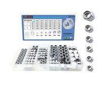 Lot de 150 écrous de verrouillage hexagonaux en acier au carbone galvanisé (1/4-20 5/16-18 3/8-16 1/2-13#10-24)