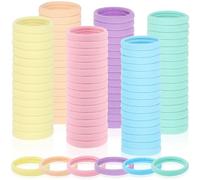 Lot de 150 élastiques à cheveux sans dommages pour cheveux épais et fins, élastiques pour queue de cheval, élastiques doux pour femme, couleurs macaron bonbon