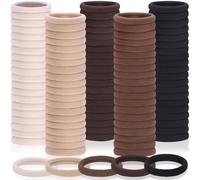 Lot de 150 élastiques à cheveux sans dommages pour cheveux épais et fins, élastiques pour queue de cheval, élastiques doux pour femme, 5 couleurs neutres
