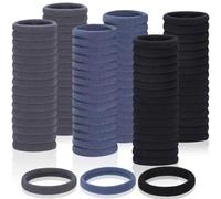 Lot de 150 élastiques à cheveux sans dommages pour cheveux épais et fins, élastiques pour queue de cheval, élastiques doux pour femme, noir, gris et bleu marine