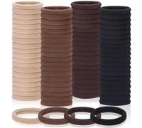 Lot de 150 élastiques à cheveux sans dommages pour queue de cheval épais, élastiques doux pour femme, 4 couleurs neutres