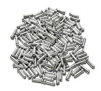 Lot de 150 embouts de câble, connecteurs d'extrémité, câbles de frein, accessoires de vélo, embouts de noyau de transmission, queues de câble de frein pour vélos et VTT (argenté)