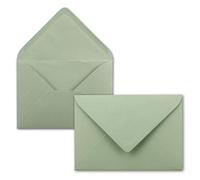 Lot de 150 enveloppes B6 - 17,5 x 12,5 cm - Vert eucalyptus - Fermeture humide avec rabat pointu - 120 g/m² - Pour mariage, cartes de vœux, invitations
