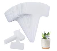 Lot de 150 étiquettes en plastique pour plantes de jardin, graines pour herbes, légumes, 10 x 6 cm, marqueurs imperméables pour plantes de jardin, plantes en pot (type T, blanc)