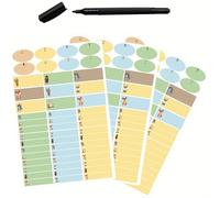 Lot de 150 Étiquettes Enfant à Marquer + Feutre Indélébile Noir - Étiquettes pour Objets avec Icônes Animaux de la Forêt - École, Crèche, Maternelle, Colonies