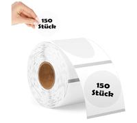 Lot de 150 étiquettes thermiques transparentes - 50 mm x 50 mm - Autocollants ronds transparents - Pour imprimante d'étiquettes Nelko PL70e-bt Munbyn