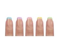 Lot de 150 faux ongles colorés à presser 3 en 1