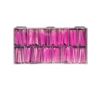 Lot de 150 faux ongles en gel UVS en acrylique avec graduation, transparents, système de recouvrement complet, 14 diamètres