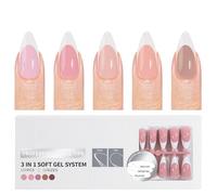 Lot de 150 faux ongles pré-apprêts et prêts à l'emploi pour manucure française Finition mate