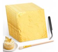 Lot de 150 feuilles d'or, feuilles de papier imitation gâteau, pince à épiler et brosses
