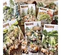 Lot de 150 kits de journalisation, accessoires pour forêt, fleurs Scrapbooking Stickers pour Scrapbook, Junk Journaling, Bullet Journal, DIY Crafts, Painting (Forest House)