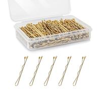 Lot de 150 mini épingles à cheveux dorées de 3,5 cm avec boîte de rangement pour enfants, filles et femmes, épingles de qualité supérieure pour tous types de cheveux - Blond