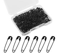 Lot de 150 mini épingles à nourrice, 19 mm, en métal, pour vêtements, couture, bricolage, fabrication de bijoux (noir)