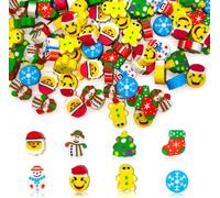 Lot De 150 Mini Gommes De Noël Pour Enfants-Mini Gommes Mignonnes Bonhomme De Neige-Sapin De Noël-Pour Salle De Classe,Devoirs,Récompenses-Cadeau-8 Styles