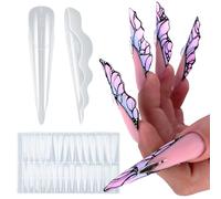 Lot de 150 moules à ongles en forme de papillon - Normes internationales pour techniciens professionnels - Moules de ballet
