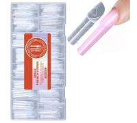 Lot de 150 ongles transparents carrés et pointus avec lignes directrices visibles pour les débutants