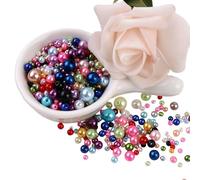Lot de 150 perles artificielles rondes en résine de 3 à 8 mm pour la fabrication de bijoux, robe de mariée, coiffe de mariée, perles en résine