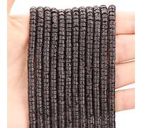 Lot de 150 perles d'espacement en pierre de lave naturelle, en vrac, semi-précieuses, rondes et plates, Heishi, pour la fabrication de bijoux, 4 x 2 mm, 38 cm