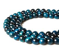 Lot de 150 perles rondes en aigue-marine œil de tigre de 8 mm, pierres précieuses naturelles, pour la fabrication de bijoux