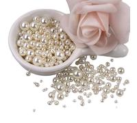 Lot de 150 perles synthétiques rondes en résine pour la fabrication de bijoux, robes de mariée, loisirs créatifs - 3 à 8 mm