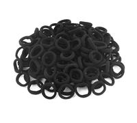Lot de 150 petits élastiques à cheveux noirs sans couture pour filles - Accessoires pour cheveux pour enfants et bébés (noir)