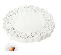 Lot de 150 petits napperons ronds en papier de 11,4 cm pour gâteau, napperon en papier blanc, dessous de verre pour mariage, gâteaux, desserts