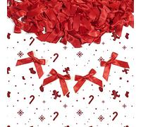 Lot de 150 pièces. Nœuds Rouges en Forme de Couronne décoratifs et artisanaux pour Noël, Nouvel an, Saint-Valentin