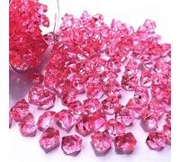 Lot de 150 pierres de glace en acrylique transparentes pour décoration de vase et de plantes - Granulés acryliques pour décorations de fête (rose foncé)