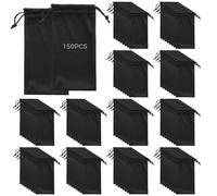 Lot de 150 pochettes de rangement en microfibre avec cordon de serrage pour lunettes de soleil et petits trésors