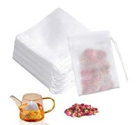 Lot de 150 sachets à thé en vrac - 7 x 9 cm - À remplir soi-même - Filtre à thé pour thé en vrac - Cordon de serrage - Tissu non tissé - Pour thé, phytothérapie, café, sachets à épices pour la cuisine