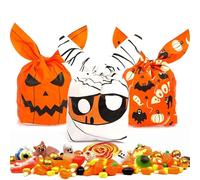 Lot de 150 sachets d'Halloween pour bonbons, avec oreilles de lapin, parfaits pour les fêtes scolaires et les fêtes de famille - Décoration mignonne